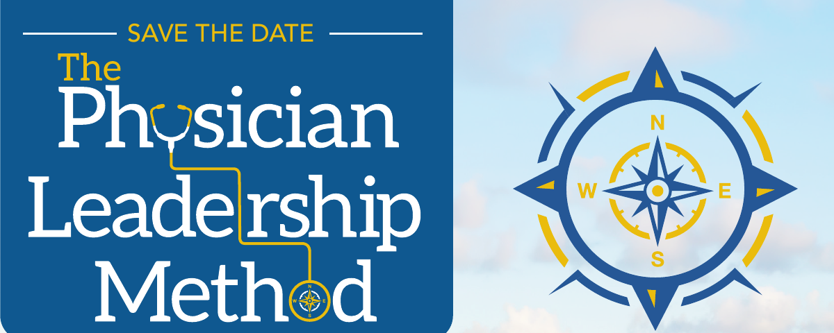 The Physician Leadership Method title beside a blue and gold compass